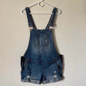 Indigo blue Maternity denim overalls